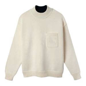 Suéter de punto transpirable de moda callejera personalizado para hombre, jersey de cuello alto, suéteres elegantes ligeros y cálidos suaves para hombre - Product Image 1