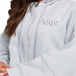 Women's Printed Solid Color 100% Cotton Pullover Crop <b>Top</b> Hoodie Casual <b>Winter</b> - Product Image 2