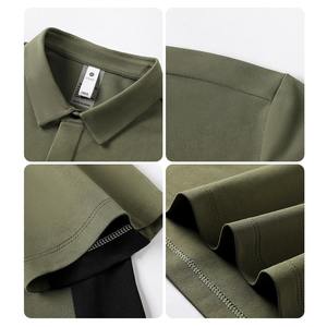 Custom Printed 100% Cotton Knit Regular Polo Shirt Slim Fit Men's Street Wear <b>Light</b> Dark Techniques Solid Pattern - Product Image 4