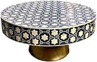 Table basse en os incrusté de coquillages au design moderne, base métallique, haute qualité, faite à la main, durable, couleur naturelle, logo personnalisé, pour mariage et maison