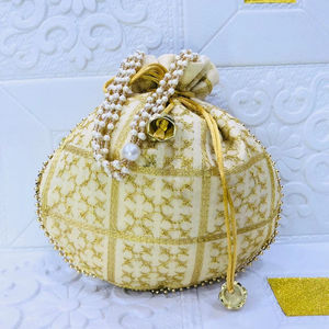 Bolsos de mano de seda bordados de moda premium para novias, bolsos de regalo étnicos tradicionales para damas, con forro de algodón, multifunción - Product Image 5