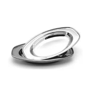 Plateau ovale en acier inoxydable à prix abordable, plat à poisson ovale, assiette à poisson en acier inoxydable, plateau de service alimentaire en métal pour la cuisson à la vapeur - Product Image 6