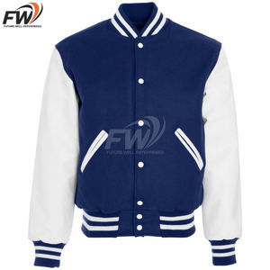 Veste de baseball formelle pour homme, col montant, coupe slim, logo personnalisé, haute qualité, automne, couleur contrastée, en polaire - Product Image 5