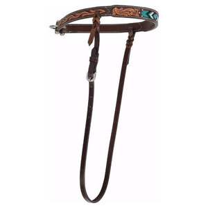 Cabecera de caballo con cuentas de diamante turquesa, calzones de caballo de cuero occidental para montar en sendero, equino ajustable - Product Image 3