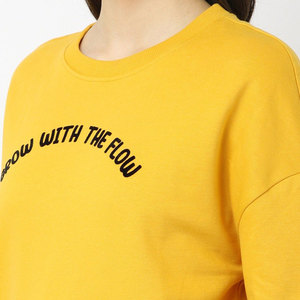 Coton personnalisé sérigraphié coton col rond surdimensionné épaules tombantes vêtements respirants sweat-shirt pour femmes pour fille - Product Image 3
