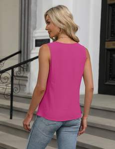 Camiseta sin mangas de verano para mujer, blusa elegante de trabajo informal holgada de negocios 2025 - Product Image 2