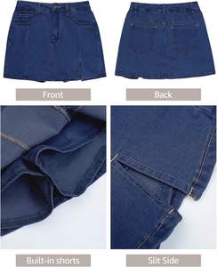 Women <b>denim</b> <b>skirts</b> wholesale bulk mini <b>skirts</b> stylish high waist <b>long</b> casual fashion <b>skirts</b> supplier OEM factory - Product Image 6
