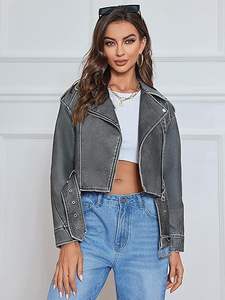 Veste de camionneur en simili cuir pour femme de qualité supérieure, dernier style, avec doublure en sherpa, veste en cuir classique 2024 - Product Image 2