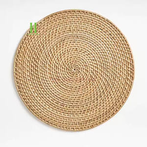 Eco Friendly Square Boho Rattan Mimbre 10mm de espesor Manteles individuales de mesa Diseño personalizado Bajo MOQ - Product Image 1