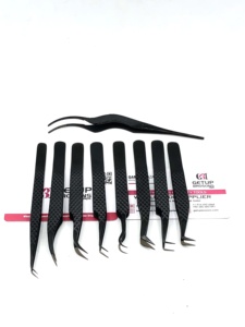 Pince à épiler pour extensions de cils GETUP BROSONS IMPEX en acier inoxydable avec pointe lisse, logo personnalisé, durable et prise en main parfaite, longueur 10 mm - Product Image 4