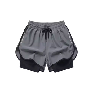 <b>Men's</b> Elastic Waist Breathable Seamless High Waist Compression Running <b>Shorts</b> Solid Pattern <b>Knee</b>-<b>Length</b> Active Fitness Bottoms - Product Image 1