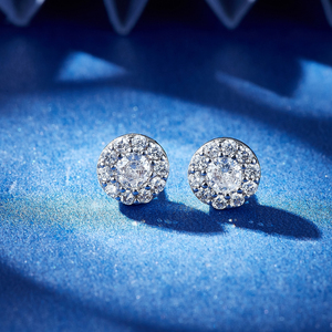 IGI Certified VVS Moissanite Diamond Stud <b>Earrings</b> 925 Silver Round Shape Classic <b>Gold</b> Fine Stud <b>Earrings</b> for Women <b>Men</b> - Product Image 5