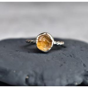 Anillo ajustable de plata fina para mujeres y niñas, cristal crudo Natural de 925 de ley, joyería de lujo al por mayor a granel para fiestas - Product Image 2