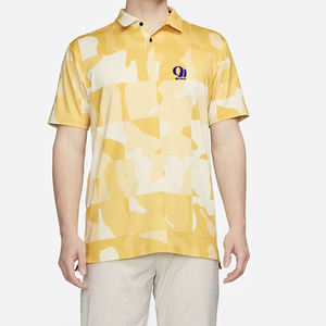 Chemises de golf pour hommes avec logo personnalisé en toile solide respirante à sec et coupe ajustée - Product Image 1