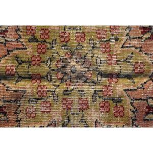 Turkish Rug, 12.2x15.8 ft Vintage Rug, <b>Yellow</b> Red Animal Print <b>Wool</b> Rug - Product Image 5
