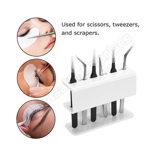 Support de rangement en acrylique noir pour pinces à extensions de cils, vente en gros, présentoir pour 8 pinces, accessoires et outils pour cils - Product Image 3
