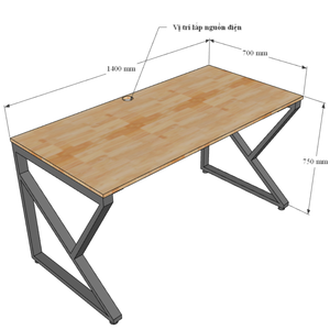 Escritorio Moderno Industrial KConcept HBKC005 de 140x70cm con Patas de Hierro Ensambladas para Uso en Dormitorio - Product Image 6