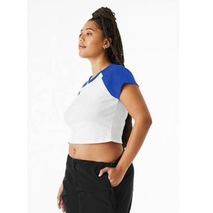 Anvas-Camiseta de micro rib raglán para mujer, Camiseta de cuello REW, reathable 1201 - Product Image 2