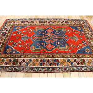 Tapis vintage 5,7x9,2 pieds, tapis turc, tapis en laine rouge à motifs floraux - Product Image 2