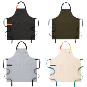 Tablier essentiel, tablier de chef à bavette réglable avec poches pour la peinture d'artiste pour femmes, sangle pour la cuisine et les grillades en toile de coton - Product Image 6