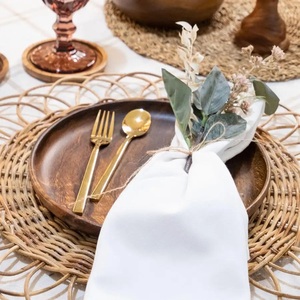 DHT HANDICRAFT VIETNAM Rotin Chargeur Maison Fleur Sous-verres Pad Jacinthe D'eau Salle À Manger À La Main Moderne Tissé Nappe Ensemble - Product Image 3