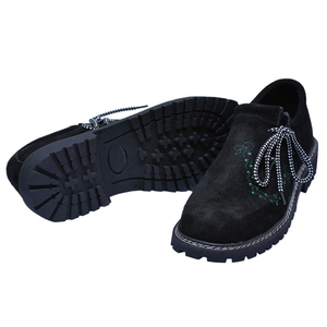 Chaussures traditionnelles bavaroises Trachten pour hommes, chaussures en cuir véritable de qualité supérieure en daim noir et marron, chaussures allemandes bavaroises pour l'Oktoberfest - Product Image 4