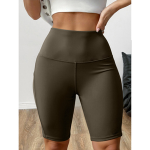 กางเกงขาสั้นเอวสูงสำหรับใส่ออกกำลังกายเล่นกีฬาฟิตเนสโยคะ - Product Image 1