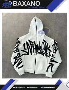 Sudadera con capucha estilo urbano de invierno con cremallera y estampado gráfico, a prueba de viento, transpirable, unisex, estilo Y2K. - Product Image 4