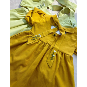 Vestido de lino suave bordado a mano para niñas, estilo informal para el primer cumpleaños de niños pequeños, OEM hecho en Vietnam - Product Image 1