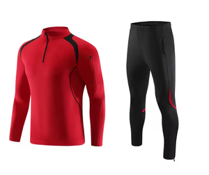 Vêtement de sport de football à demi-zip pas cher en gros, respirant, uniforme d'entraînement de football, fermeture élastique à la taille, vêtements de football Steeple - Product Image 1