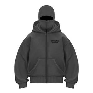 Nouveau sweat à capuche en coton 100% avec fermeture éclair intégrale personnalisée, sweat à capuche oversize à fermeture éclair, épaules tombantes, vêtements d'hiver, sweat à capuche avec cagoule - Product Image 5