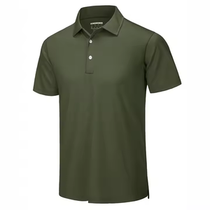 Camiseta Polo para Hombre, Color Verde Sólido, Envío Rápido, Ropa Casual, Manga Corta, Transpirable, para Adultos, 2025 - Product Image 3