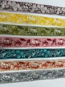 Vestido de encaje hecho a mano con patrón de estilista de 9 metros, 9 colores diferentes, bordado bohemio/informal/tradicional/étnico elegante, bordado para - Product Image 4