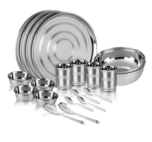 Ensemble de dîner écologique de haute qualité de 20 pièces en acier inoxydable et en laiton personnalisables - Product Image 1