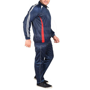 Ensemble de survêtement en polyester pour homme avec veste à fermeture éclair et pantalon de jogging pour l'entraînement Survêtement en polyester deux pièces pour la course à pied pour homme - Product Image 3