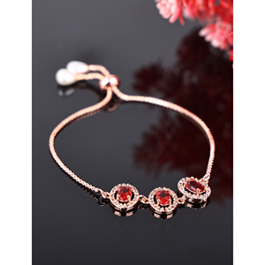 Bracelet AD Deep Rich Maroon, bracelets perlés, zircon, quartz, perle, diamant, design religieux tendance, en alliage de zinc, pour les fêtes - Product Image 1