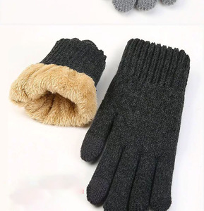 OEM logotipo personalizado bordado Diseño impreso cálido otoño e invierno de los hombres más <span class=keywords><strong>terciopelo</strong></span> grande grueso estudiante deportes al aire libre guantes - Product Image 4