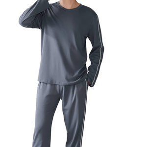Ensembles de pyjama en élasthanne/coton pour hommes, style couple |   Vêtements de détente décontractés respirants à séchage rapide, vêtements de nuit OEM - Product Image 4
