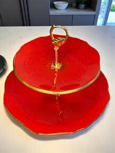 Nouvelles arrivées Support à gâteau en résine à 2 niveaux pour mariages fêtes d'anniversaire Hôtels-Look moderne Logo de couleur personnalisé Uzair Handicrafts - Product Image 2