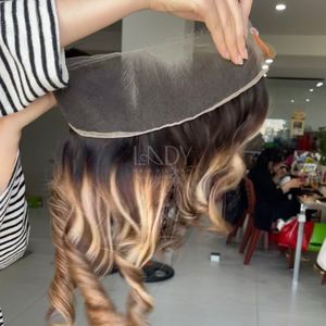 Cheveux vierges de haute qualité, mèches ombrées, couleur rebondissante, avec frontal et mèches pour faire des perruques - Product Image 3