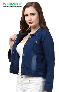 แจ็คเก็ตเดนิมสีน้ำเงินเข้ม ผ้าฝ้าย 100% ระบายอากาศได้ดี ติดกระดุมด้านหน้า มีกระเป๋าหน้าอก เสื้อคลุมลำลอง แฟชั่น unisex สไตล์ลำลองสำหรับทุกวัน - Product Image 6