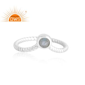 แหวนพลอยอความารีนธรรมชาติทำจากเงินสเตอลิง925ล่าสุดเครื่องประดับตามสั่งสำหรับเป็นของขวัญสำหรับผู้หญิง - Product Image 3