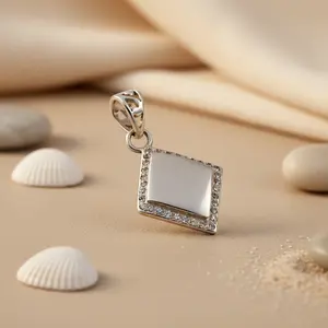 "925 Silver <b>Crystal</b> <b>Pendant</b> with Cubic Zirconia & Diamond for Women's Gift Jewelry" - Product Image 1
