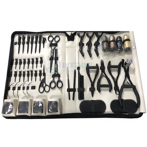 Salon Professional Hair Extension <b>Tool</b> Kit with Beading <b>Tool</b>, Loop Needle, Hook <b>Puller</b> and Pliers for Micro Ring Hair Extension - Product Image 4