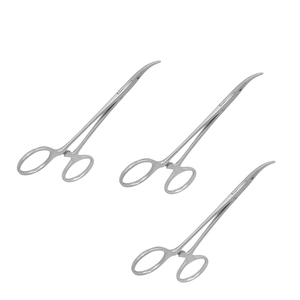 คีมหนีบหลอดเลือดแบบโค้ง Halstead Mosquito Artery Forceps ขนาด 12.5 ซม. 5 นิ้ว สำหรับศัลยกรรมและทันตกรรม 3 ชิ้น ทำจากสแตนเลสสตีล คลาส I รุ่น MMSC-H-5035 ขายส่ง - Product Image 2