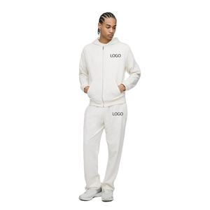 Ensemble de survêtement à capuche et pantalon de jogging à jambe droite, coupe classique, léger, avec fermeture éclair, de haute qualité, vente en gros - Product Image 1