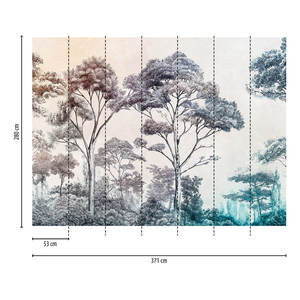 Fabriqué en Allemagne Photo Papier Peint Muraux Arbres Crème Bleu Orange Non Tissé Vinyle Mural Forêt Primaire Scenic-3,71x2,80 m - Product Image 4