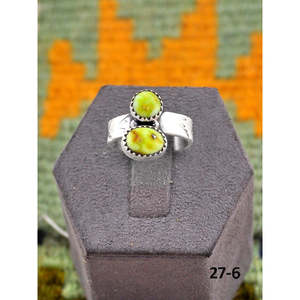 Bague ajustable style Southwest en turquoise Palomino et argent sterling, sertie clos, style bohème affirmé, pour usage quotidien, pierre taille poire - Product Image 6