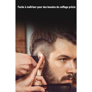 Afeitadora Eléctrica Recargable por USB para Hombre, Recortadora de Pelo Profesional con Cuchilla de Acero Inoxidable, IPX7, Ajustable, con Batería, Enchufe Estadounidense - Product Image 3