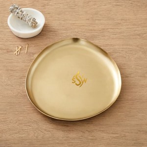 Bandejas decorativas para el hogar, forma redonda hecha a mano, Color dorado para vajilla, mesa de comedor, bandejas para servir, casas, hoteles y resorts - Product Image 1